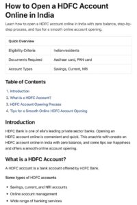 How to Open a HDFC Account Online in India